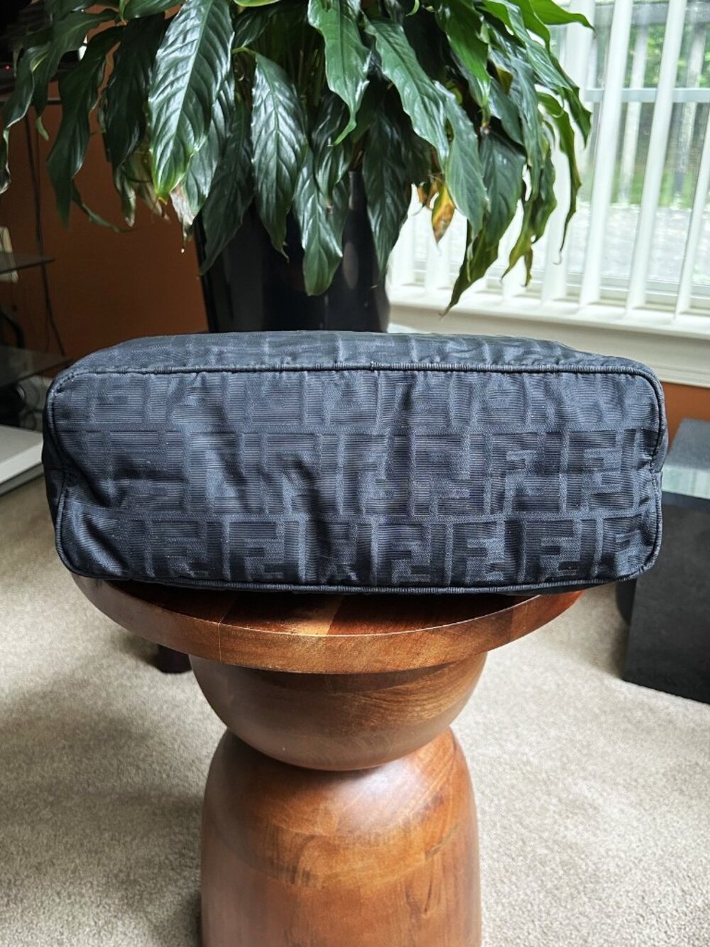 FENDI FF Canvas Tote Bag, Black - Picture 8 of 11